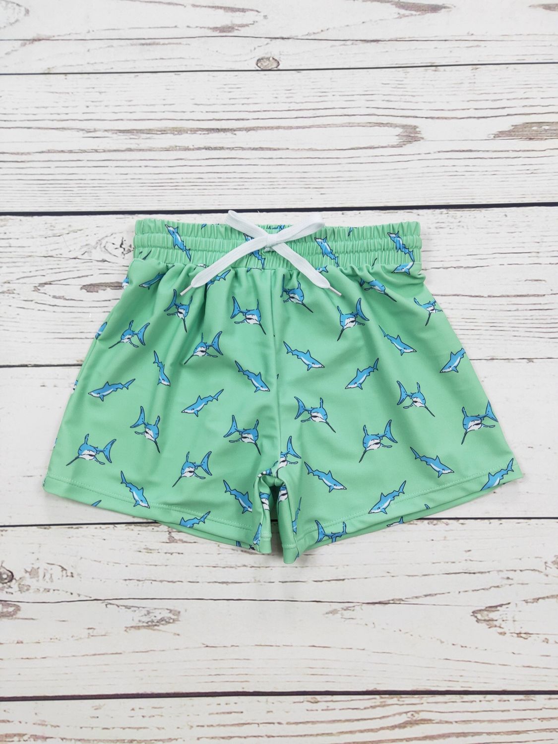 Shark Printed Boys Summer Swim Shorts, Size: 3-6M