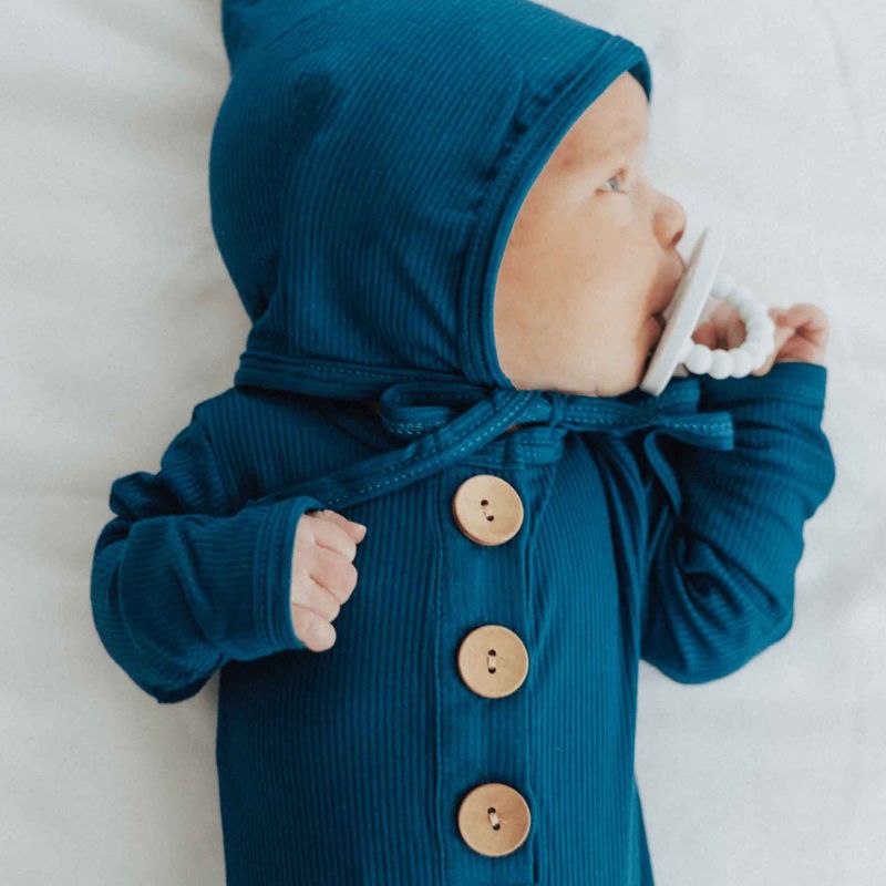Knotted Baby Gown  | Jewel Blue