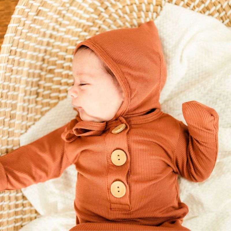 Knotted Baby Gown | Rust