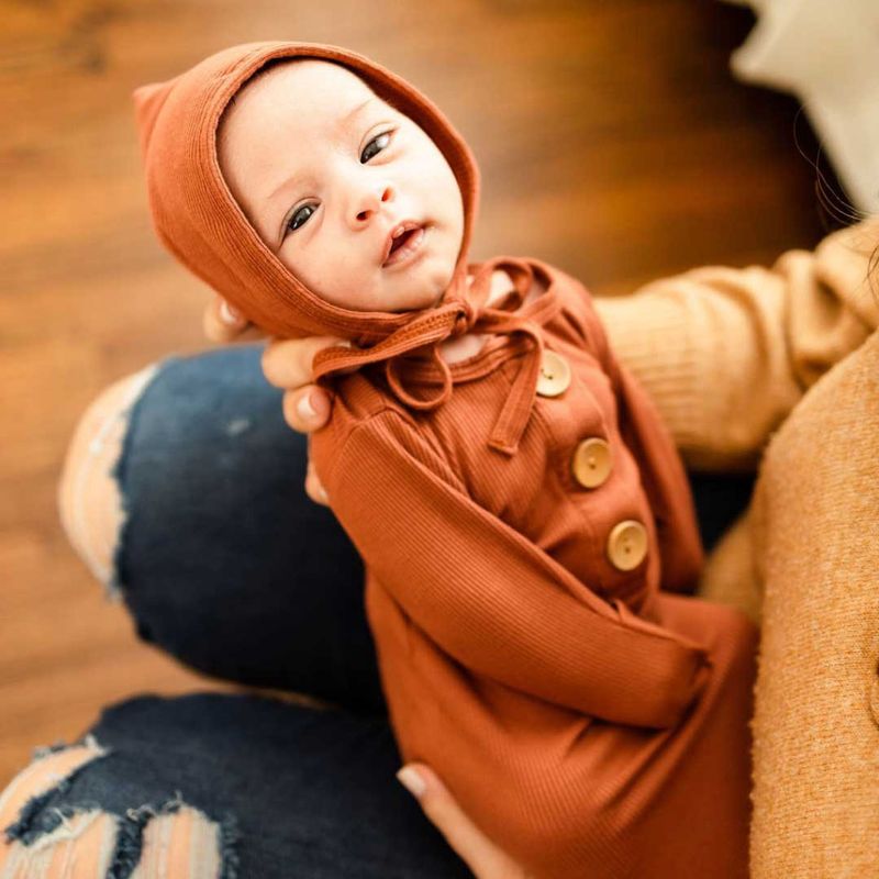 Knotted Baby Gown | Rust