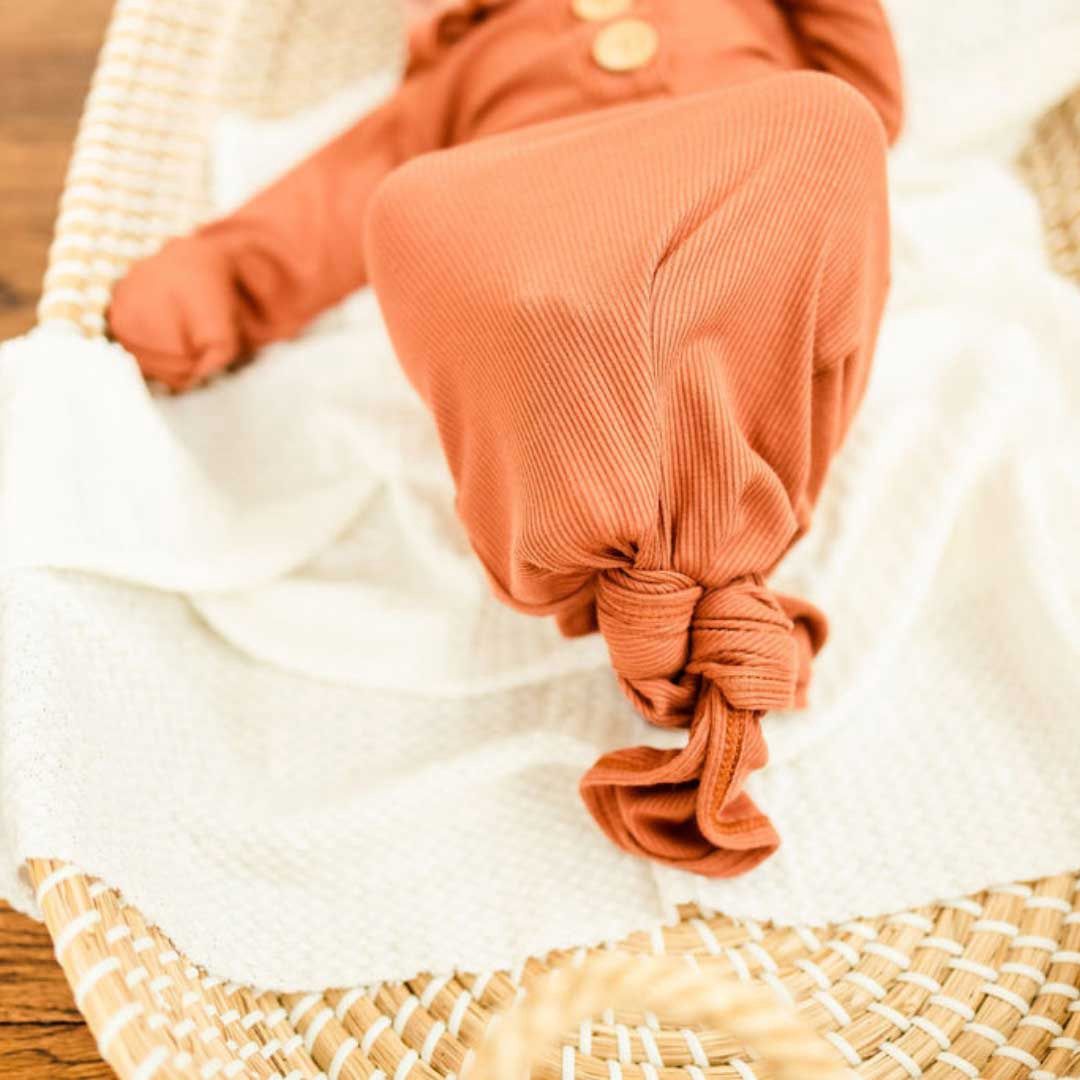 Knotted Baby Gown | Rust, Choose: Gown Only, Color: Rust