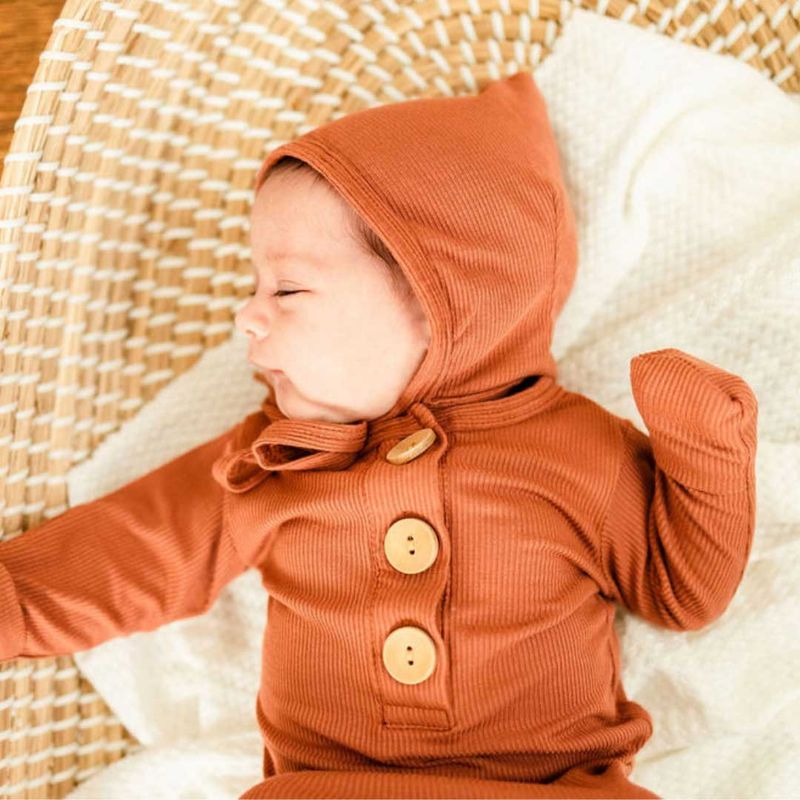 Knotted Baby Gown | Rust