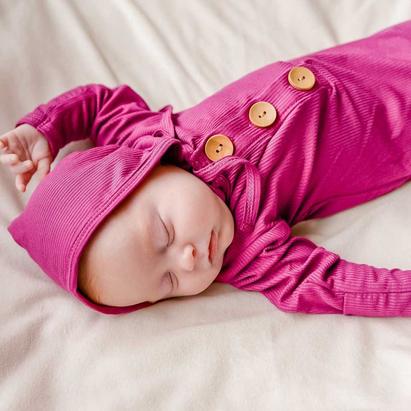 Knotted Baby Gown  | Magenta Pink