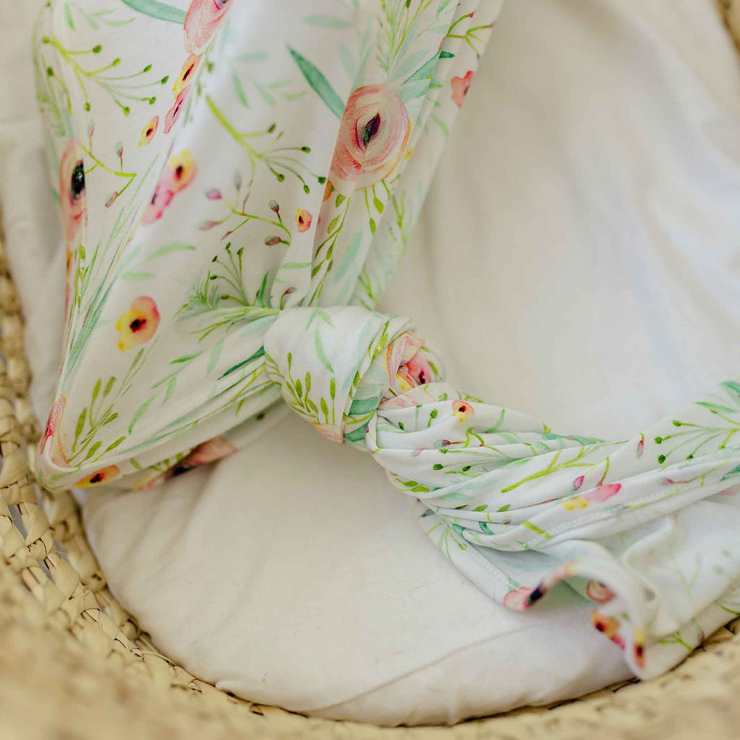 Knotted Baby Gown &amp; Bonnet | Floral Kiss, Choose: Gown Only