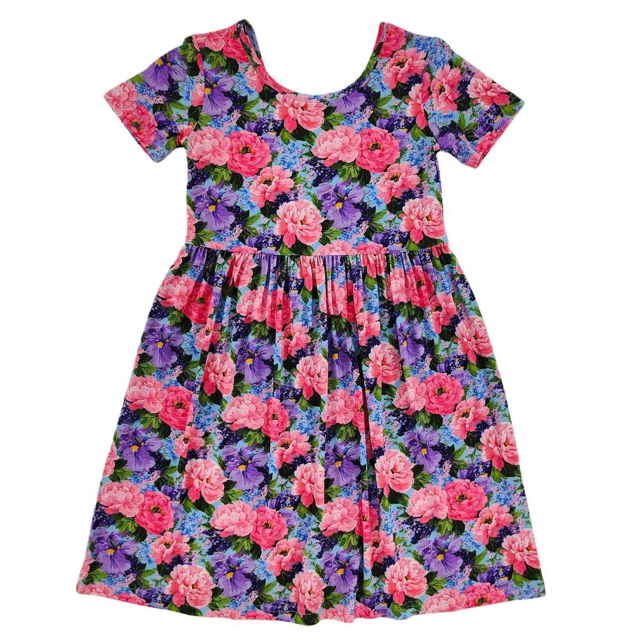 Peony Garden Short Sleeve Bamboo Dress