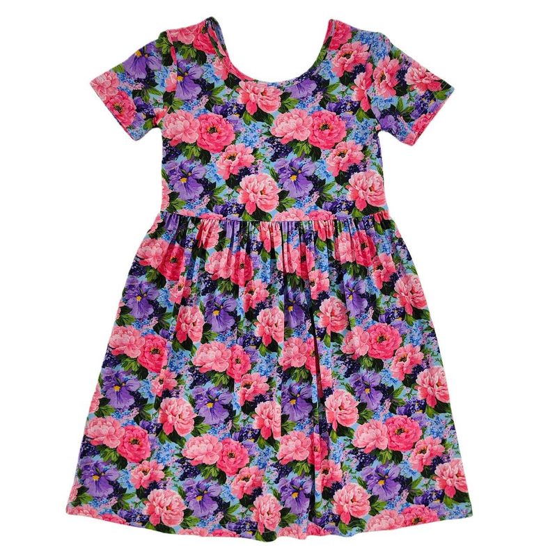 Peony Garden Short Sleeve Bamboo Dress