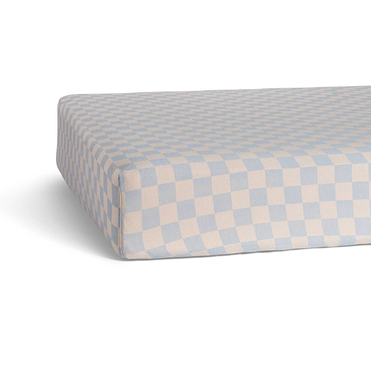 Crib Sheets, Color: Stormy Blue Checker