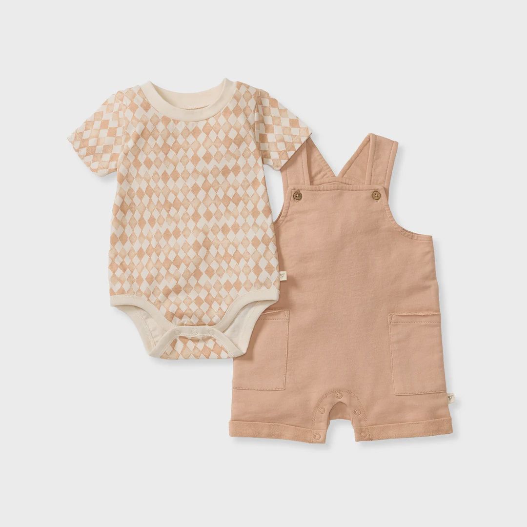 Diamond Tile Baby Boy Romper &amp; Bodysuit Set