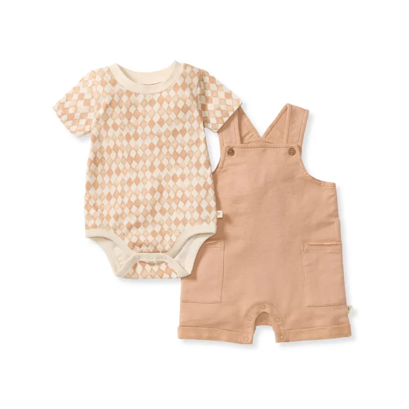 Diamond Tile Baby Boy Romper &amp; Bodysuit Set