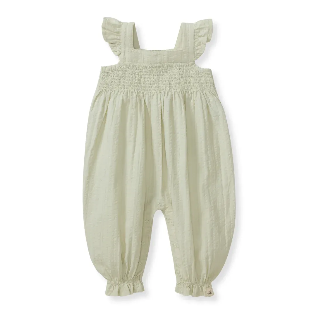 Seersucker Organic Baby Girl Jumpsuit