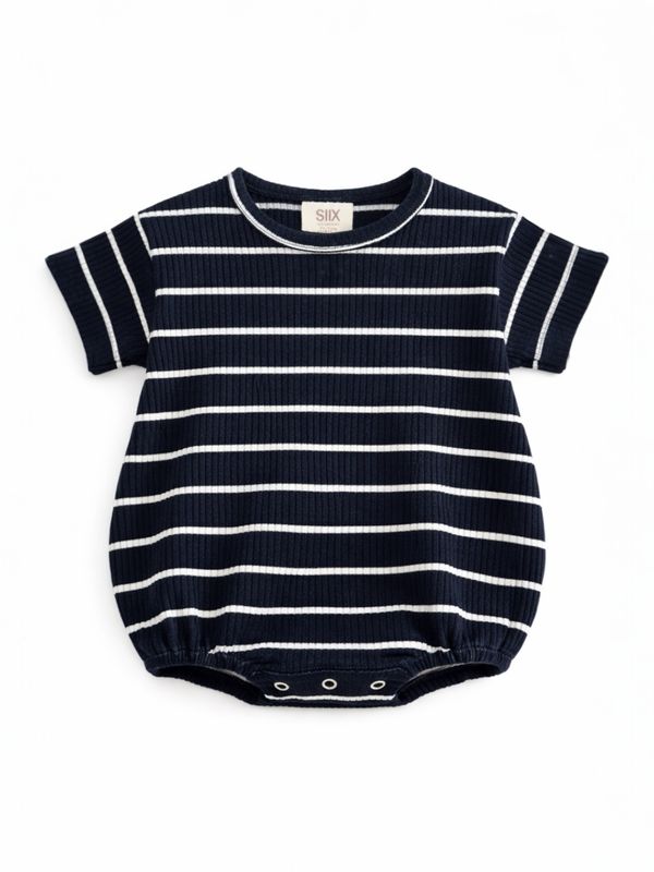 Black/White Stripe / Ribbed T-Shirt Bubble