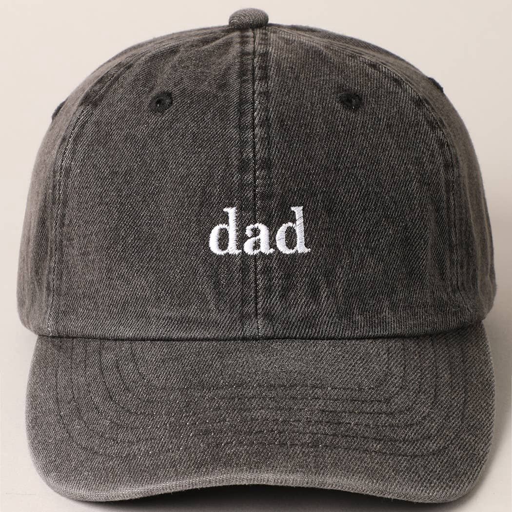 Father's Day Gift Dad Text Embroidered Denim Cap, Color: Black