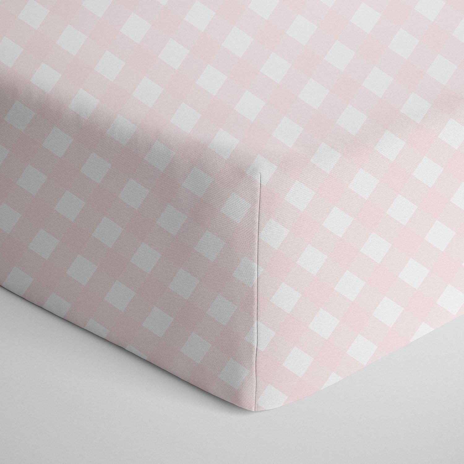Cotton Jersey Fitted Sheet - Pink Gingham