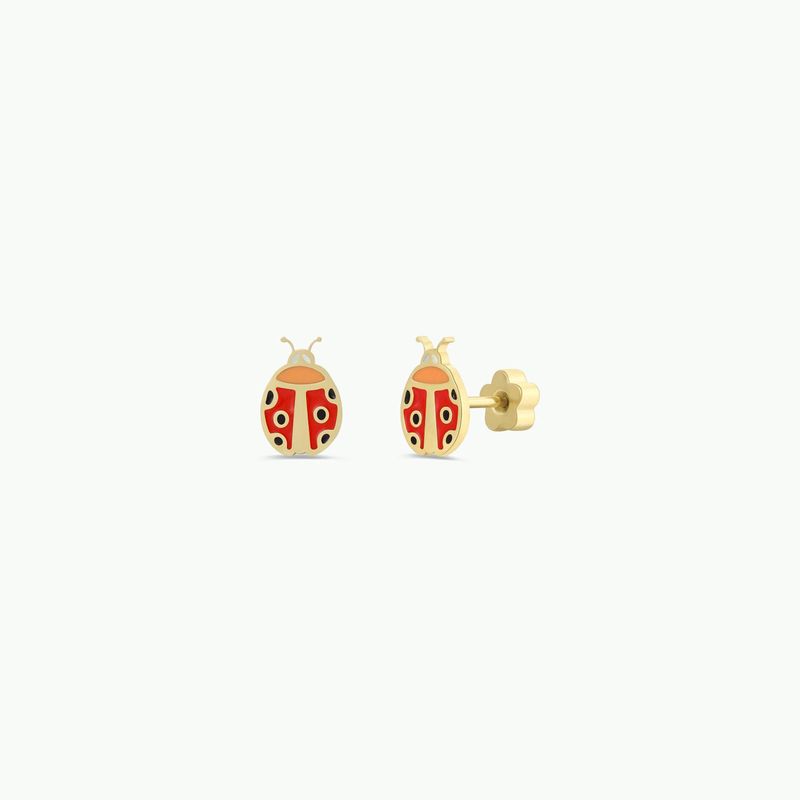 JaxKelly - Ladybug Enamel Flat Back Kids Earrings