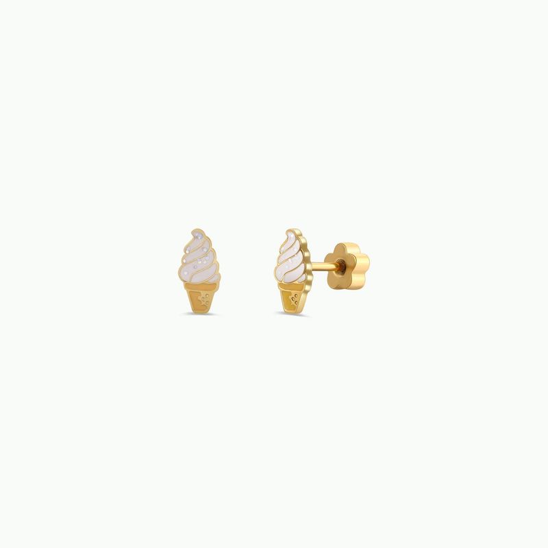 JaxKelly - Ice Cream Enamel Flat Back Kids Earrings 