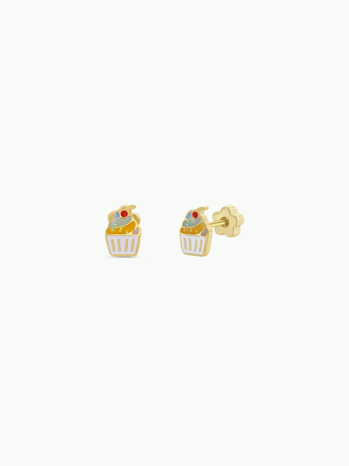 JaxKelly - Cupcake Enamel Flat Back Kids Earrings