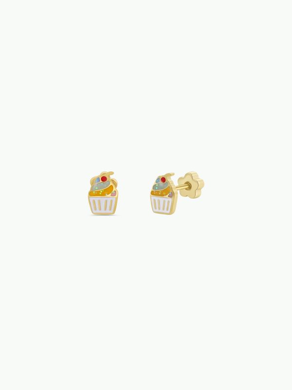 JaxKelly - Cupcake Enamel Flat Back Kids Earrings