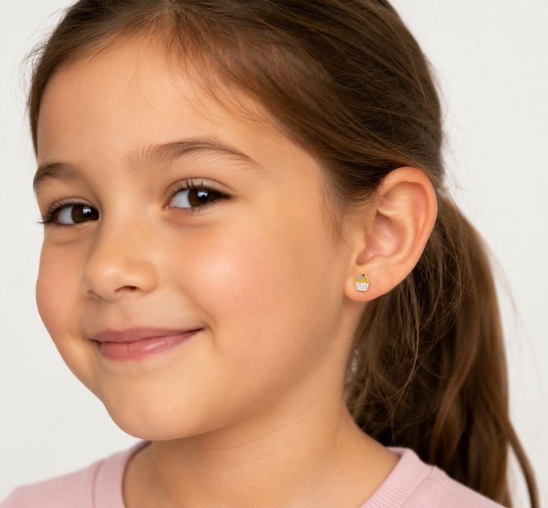 JaxKelly - Cupcake Enamel Flat Back Kids Earrings
