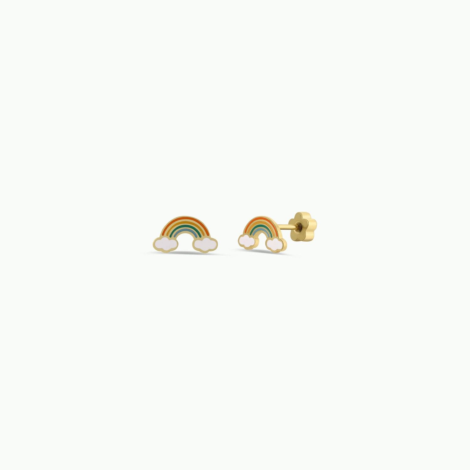JaxKelly - Rainbow Enamel Flat Back Kids Earrings 