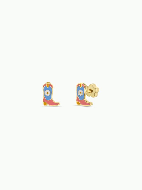 JaxKelly - Boot Enamel Flat Back Kids Earrings