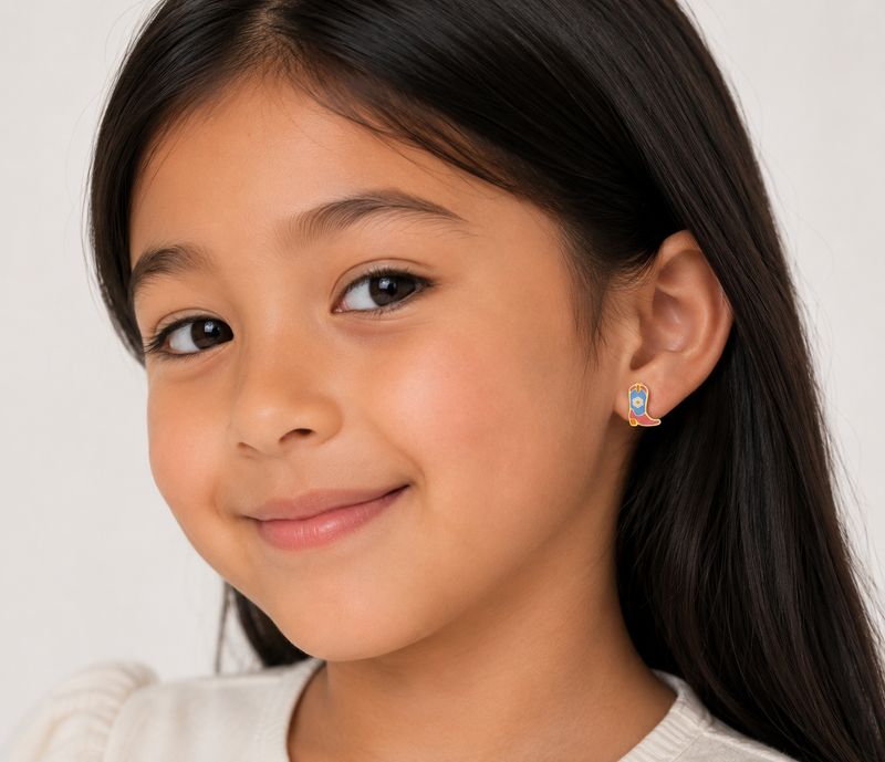 JaxKelly - Boot Enamel Flat Back Kids Earrings
