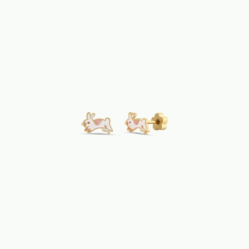 JaxKelly - Bunny Enamel Flat Back Kids Earrings
