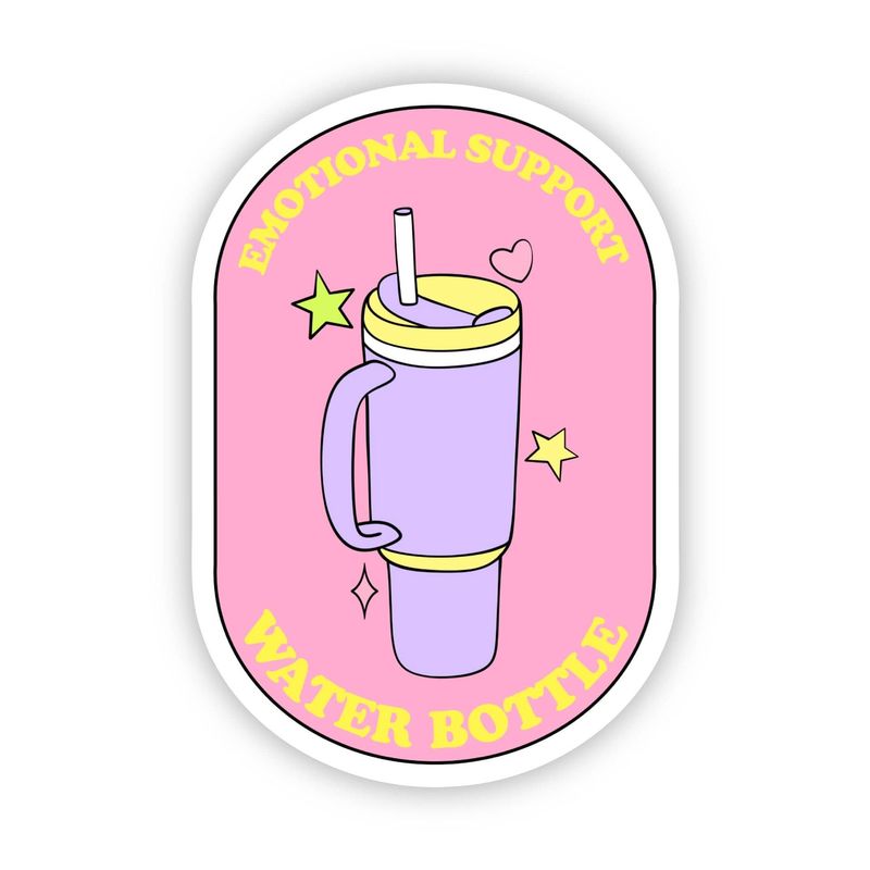 Emotional support water bottle sticker
