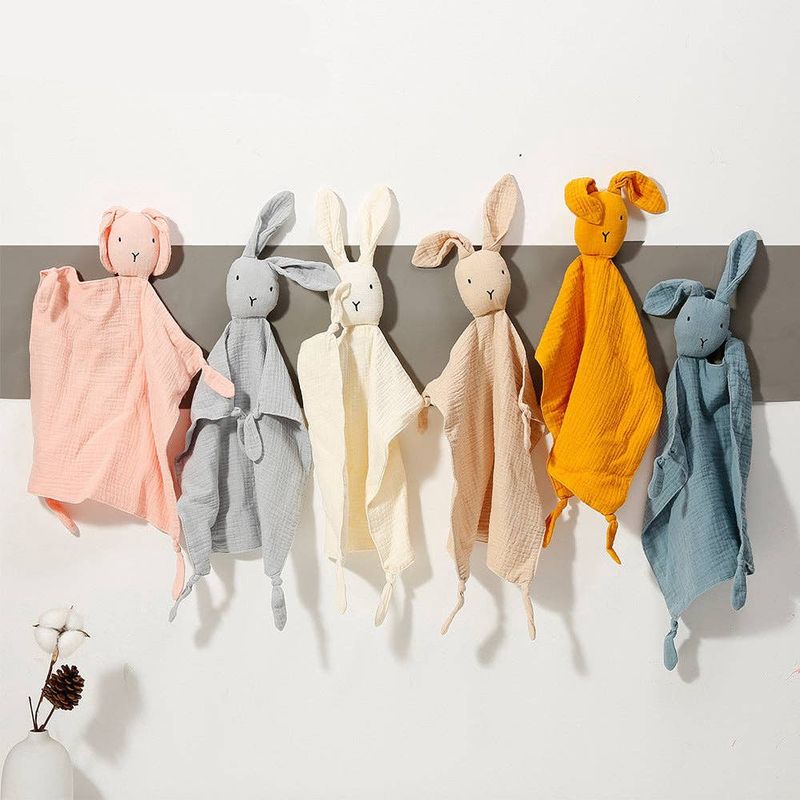 Cotton Muslin Baby Security Blanket Rabbit Comforter