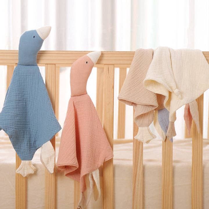Baby Goose Cartoon Muslin Comfort Blanket Soft Plush Toy