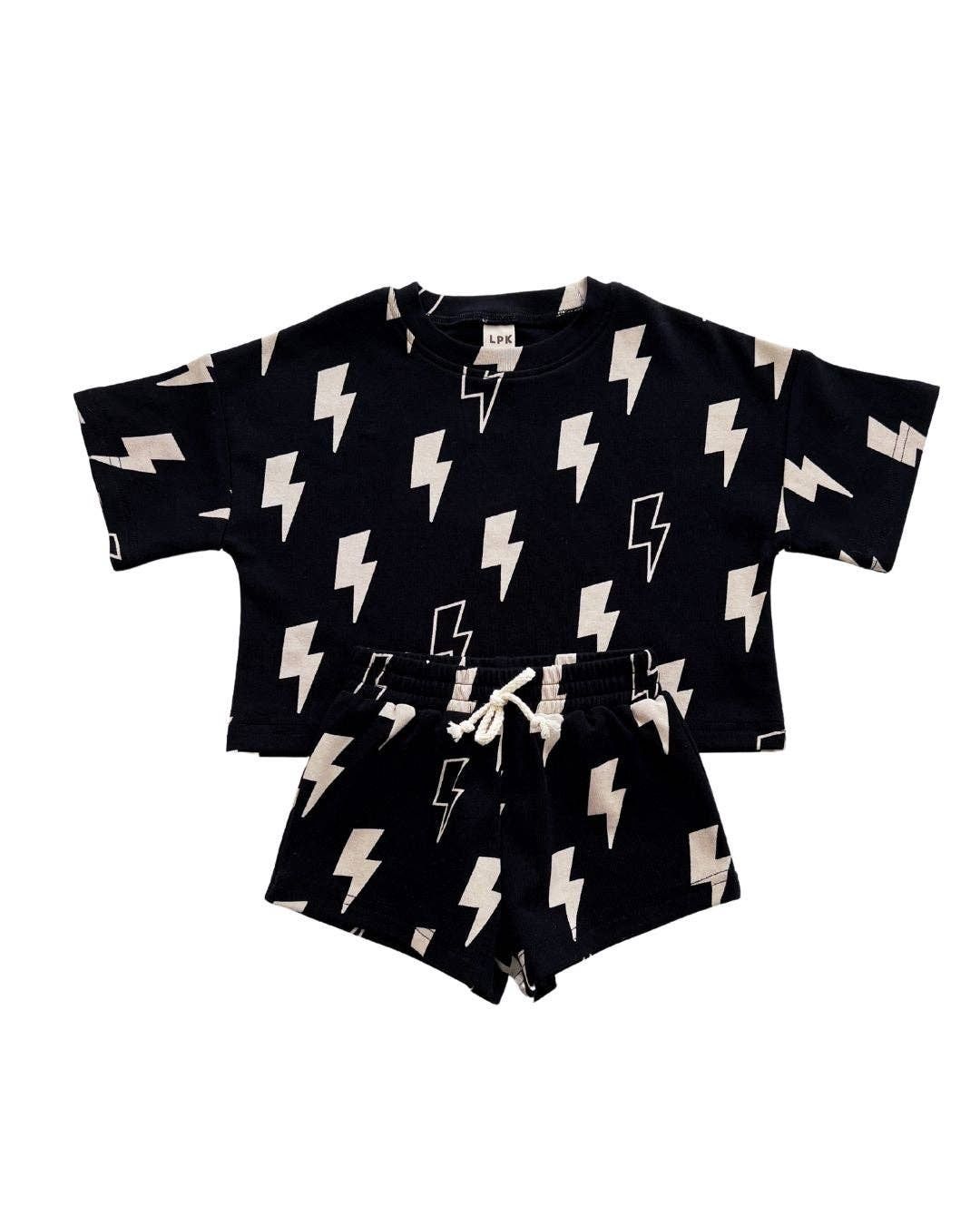 Shorts Set | Black Bolts, Size: 2T
