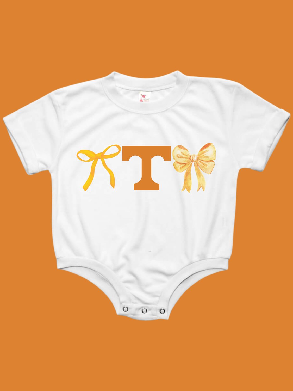 Tennessee Vols Bows Baby Bubble Tee Shirt Romper, Size: 0-3-months