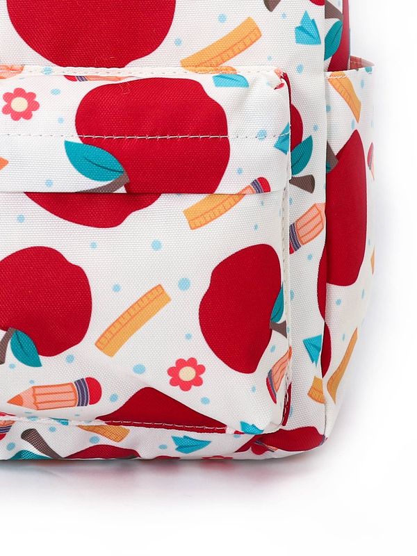 Back To School Apple &amp; Pencils Flower Backpack