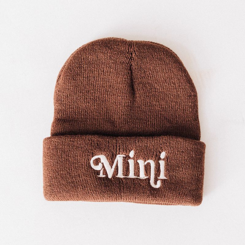 HAHA MAMA Clothing - Matching Knit Hats- Mini- Dark Brown