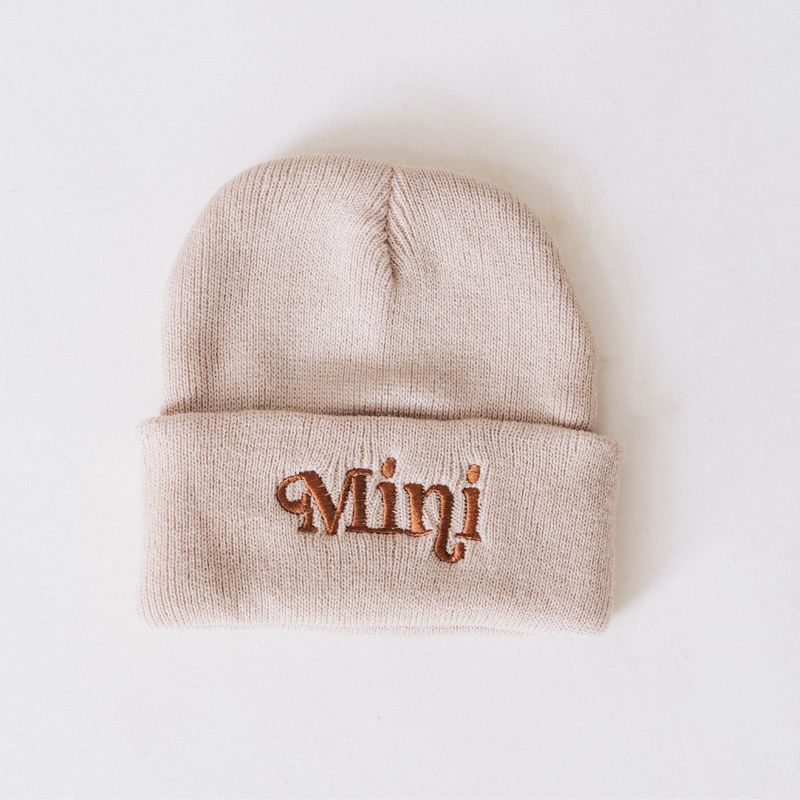 HAHA MAMA Clothing - Matching Knit Hats- Mini- Beige