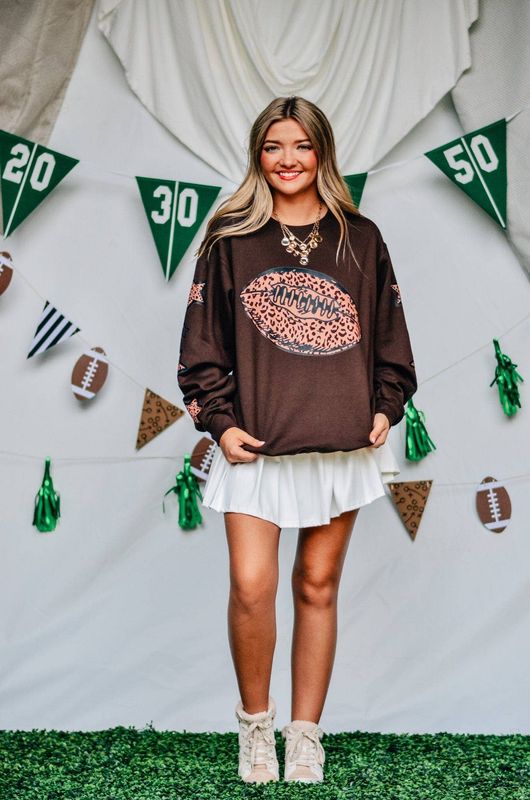 Leopard Football Brown Sweatshirt