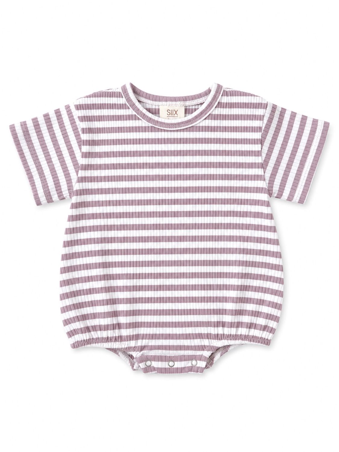 Violet Stripe / Ribbed T-Shirt Bubble