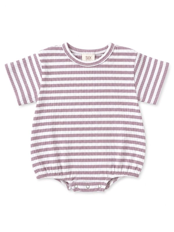Violet Stripe / Ribbed T-Shirt Bubble