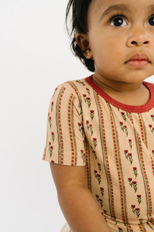 Little One Shop - Floral Heirloom Bamboo Shorts Set