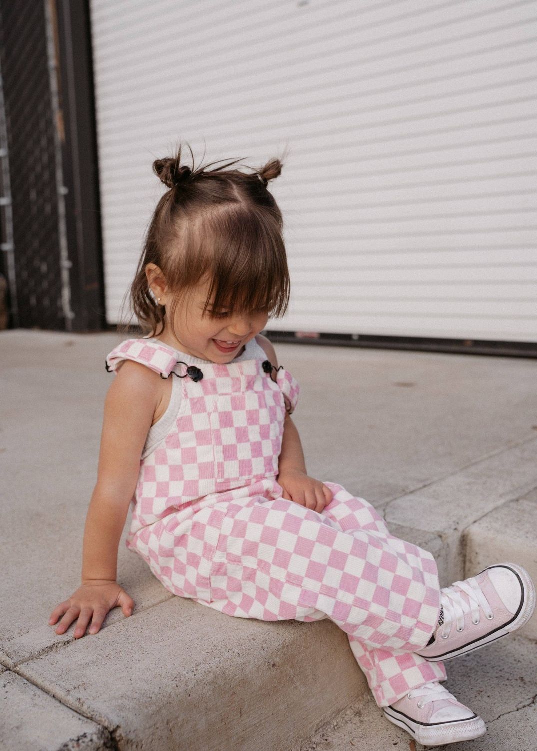 Pink Checkered Overalls