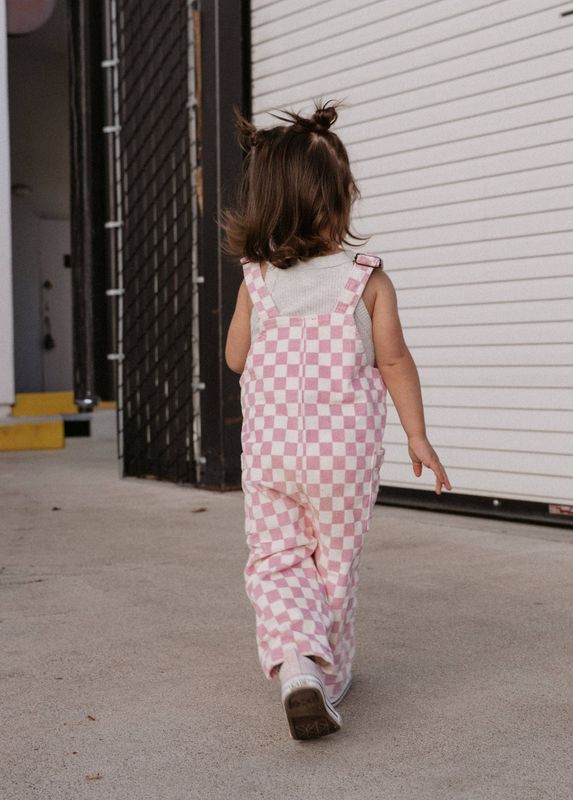 Pink Checkered Overalls
