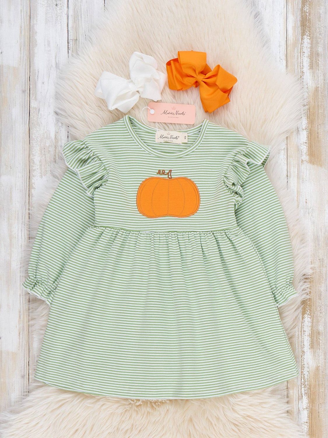 Harvest Pumpkin Ruffle Dress, Size: XXS(12/18mos)