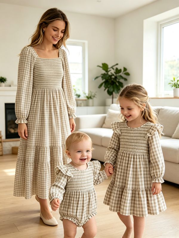 Rylee Faith Designs - Mommy &amp; Me Fall Plaid Dresses &amp; Baby Bubble