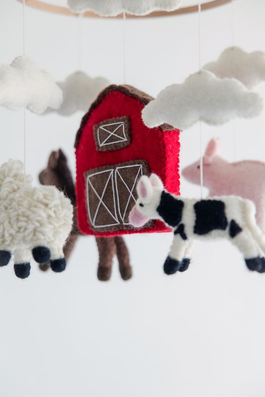 Farm Theme Mobile - Handmade Nursery Decor