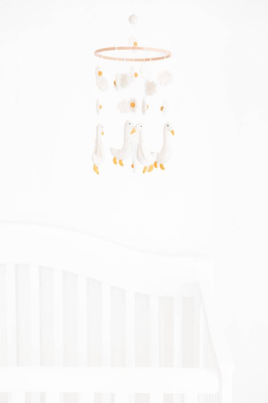 Handmade Duck and Flower Mobile / Floral Baby Decor