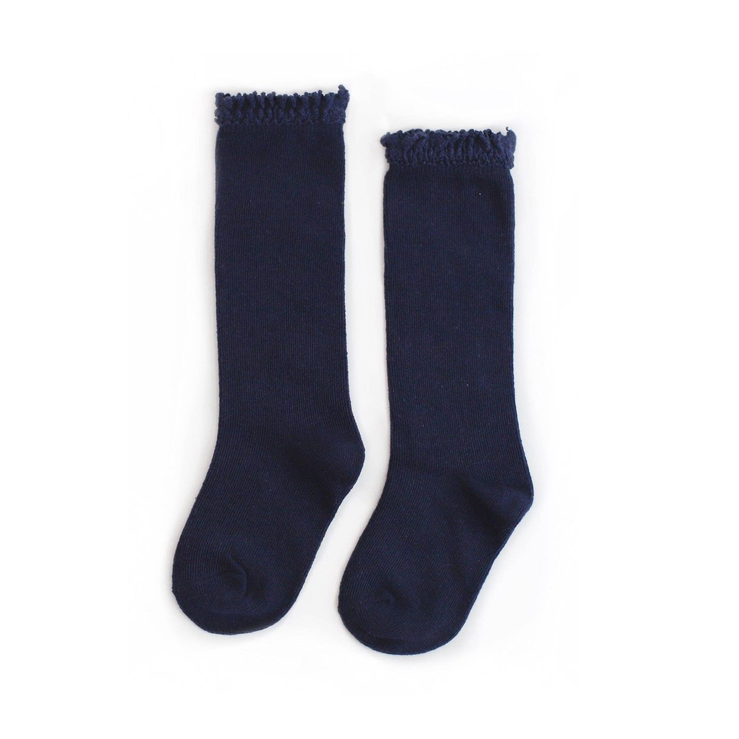 Little Stocking Co. - Navy Lace Top Knee High Socks
