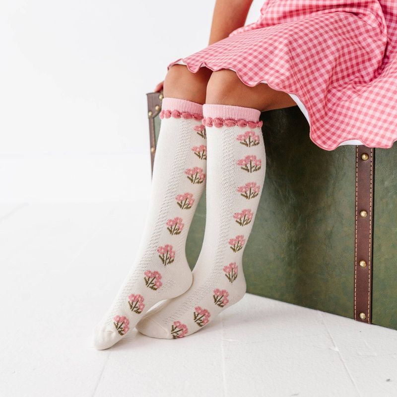 Little Stocking Co. - Posie Knee Socks - Old Rose