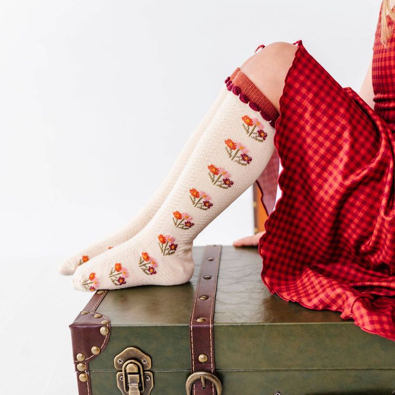 Little Stocking Co. - Posie Knee Socks - Rust