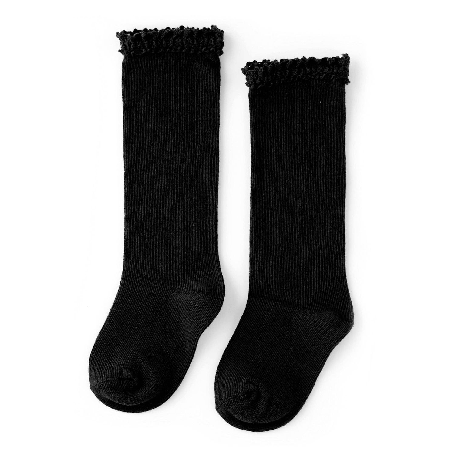 Little Stocking Co. - Black Lace Top Knee High Socks