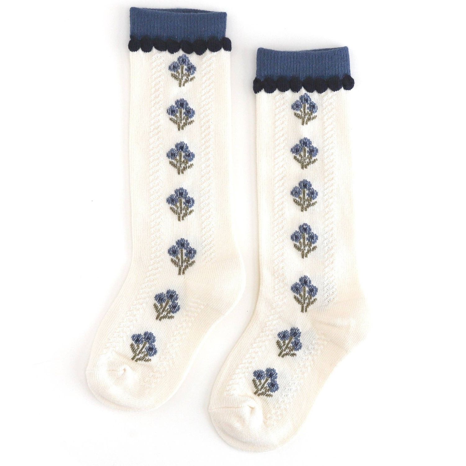 Little Stocking Co. - Posie Knee Socks - Bluejay