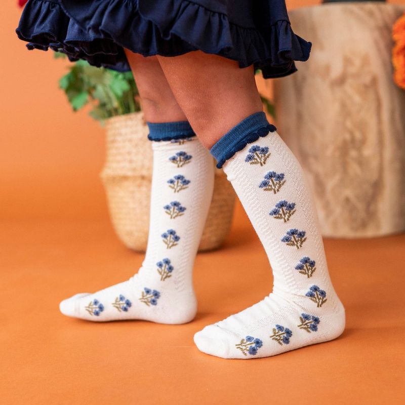 Little Stocking Co. - Posie Knee Socks - Bluejay